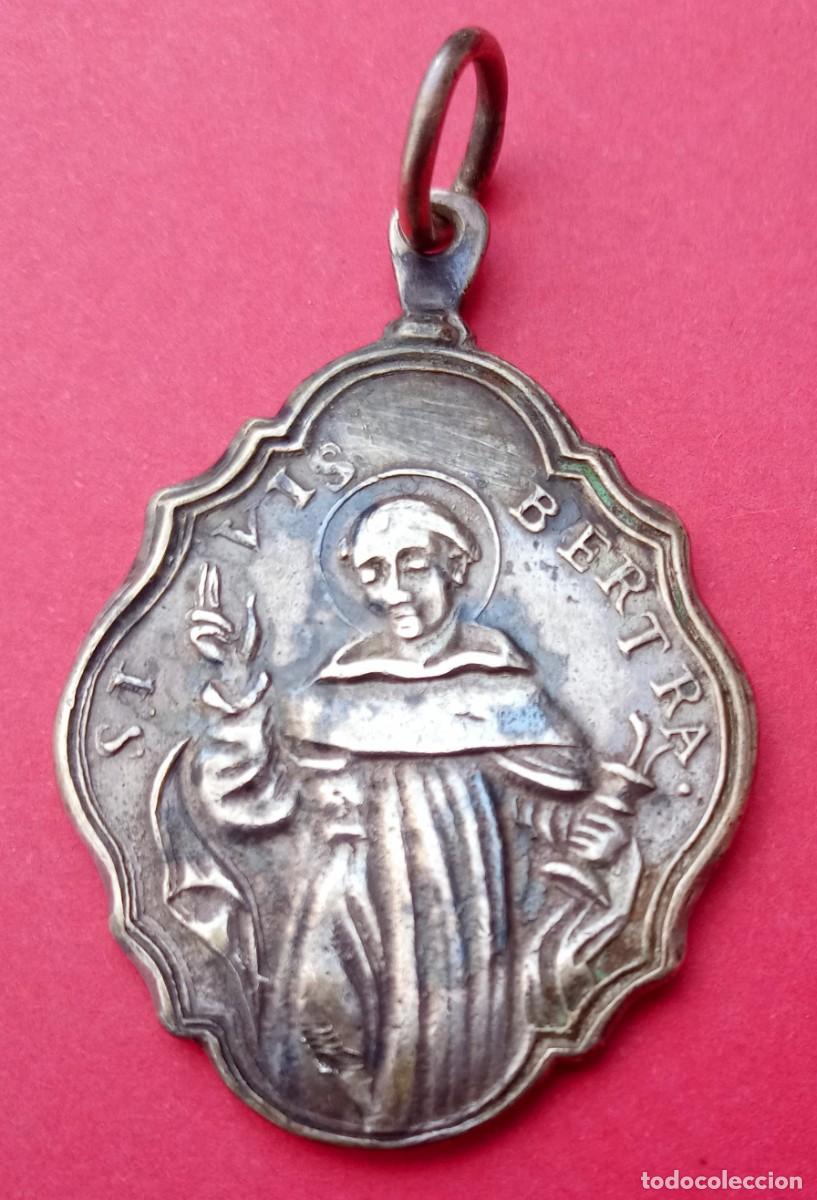 Antig&uuml;edades: Medalla Siglo XVIII XIX San Lu&iacute;s Bertr&aacute;n y Virgen del Rosario.