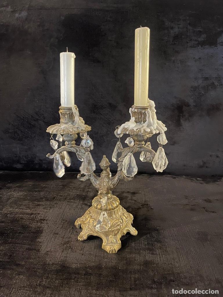 Antig&uuml;edades: Candelabro antiguo de bronce Estilo Luis XV - Foto 2