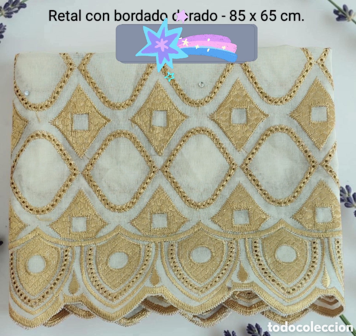Antig&uuml;edades: :::: AB16 - RETAL CON BORDADO EN HILO DORADO