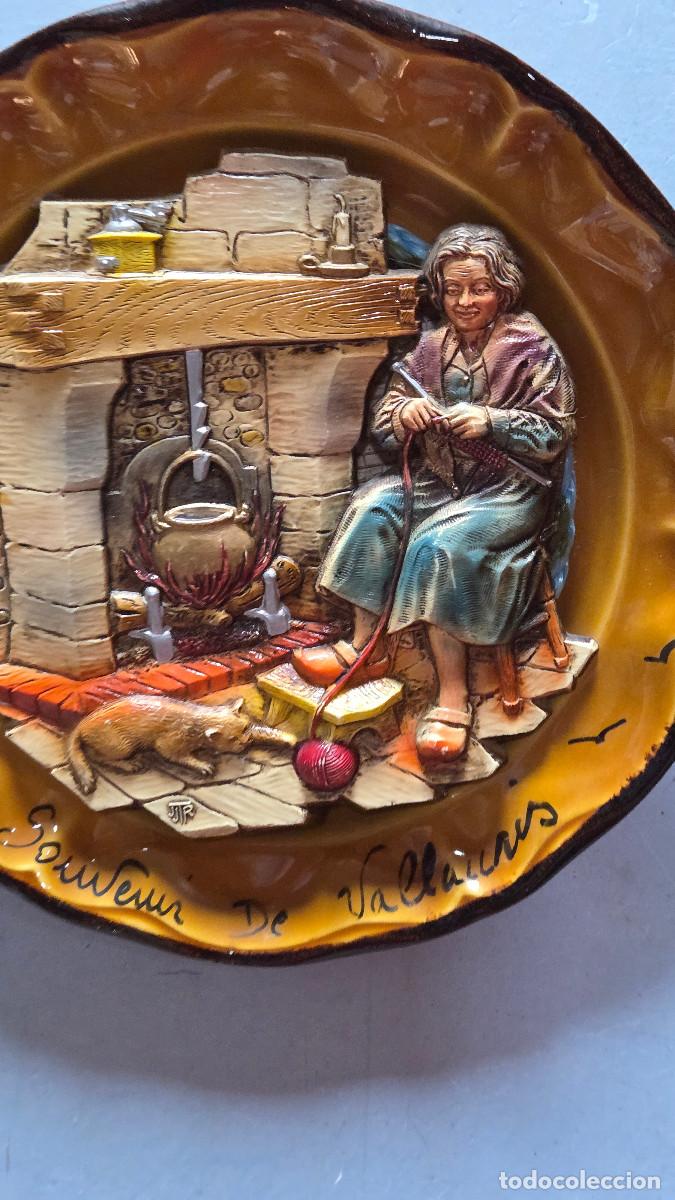 Antig&uuml;edades: plato decorativo de ceramica