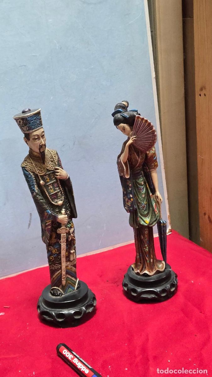 Antig&uuml;edades: 2 figuras de oriental vintage - Foto 1