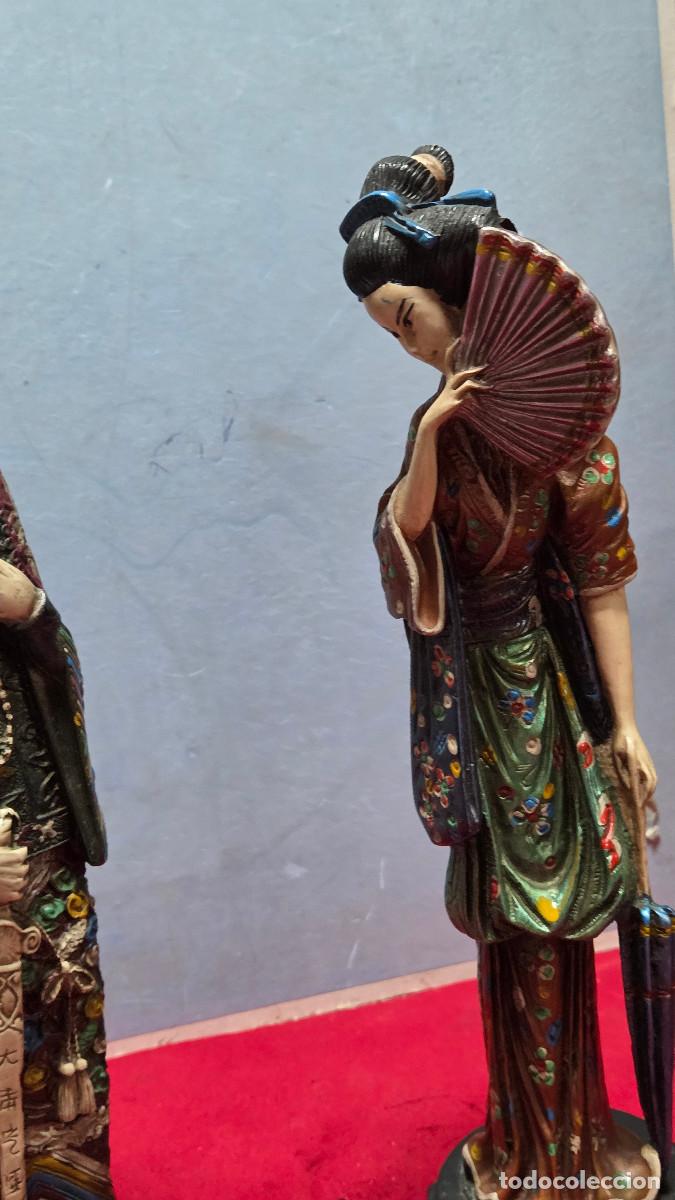 Antig&uuml;edades: 2 figuras de oriental vintage - Foto 5