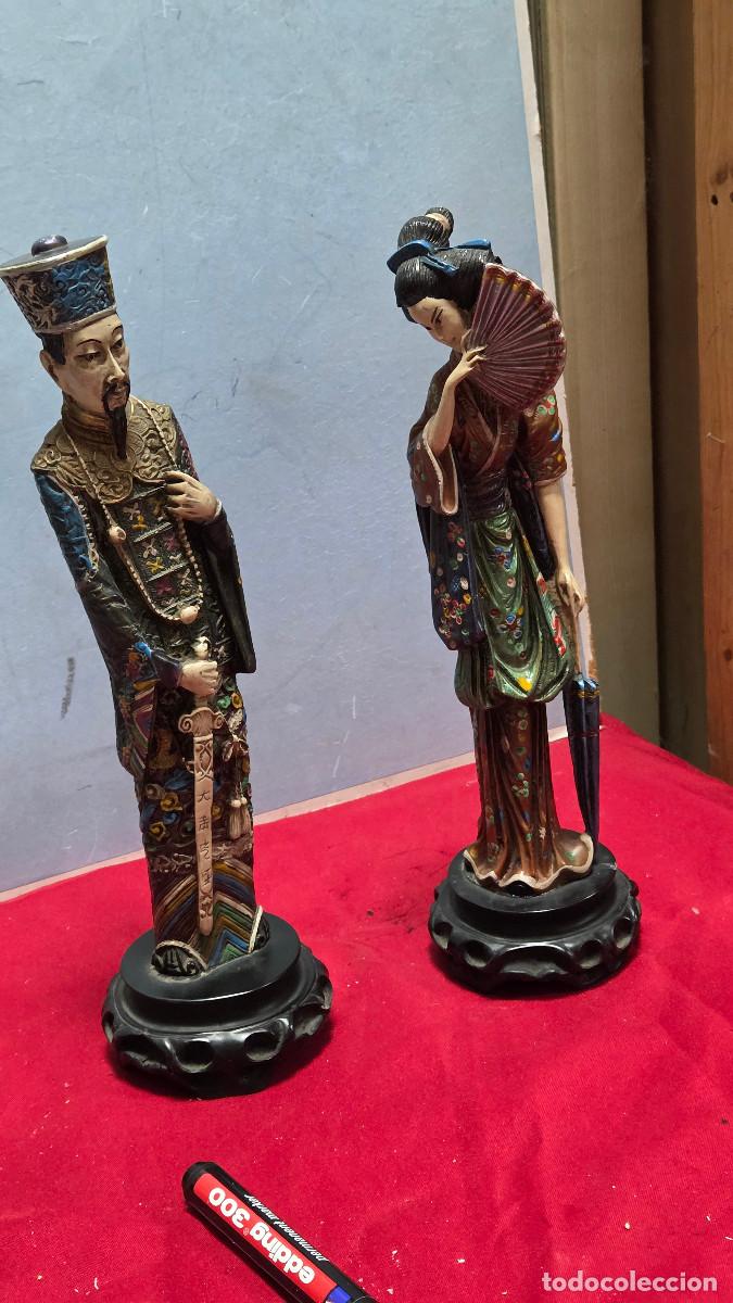 Antig&uuml;edades: 2 figuras de oriental vintage - Foto 7