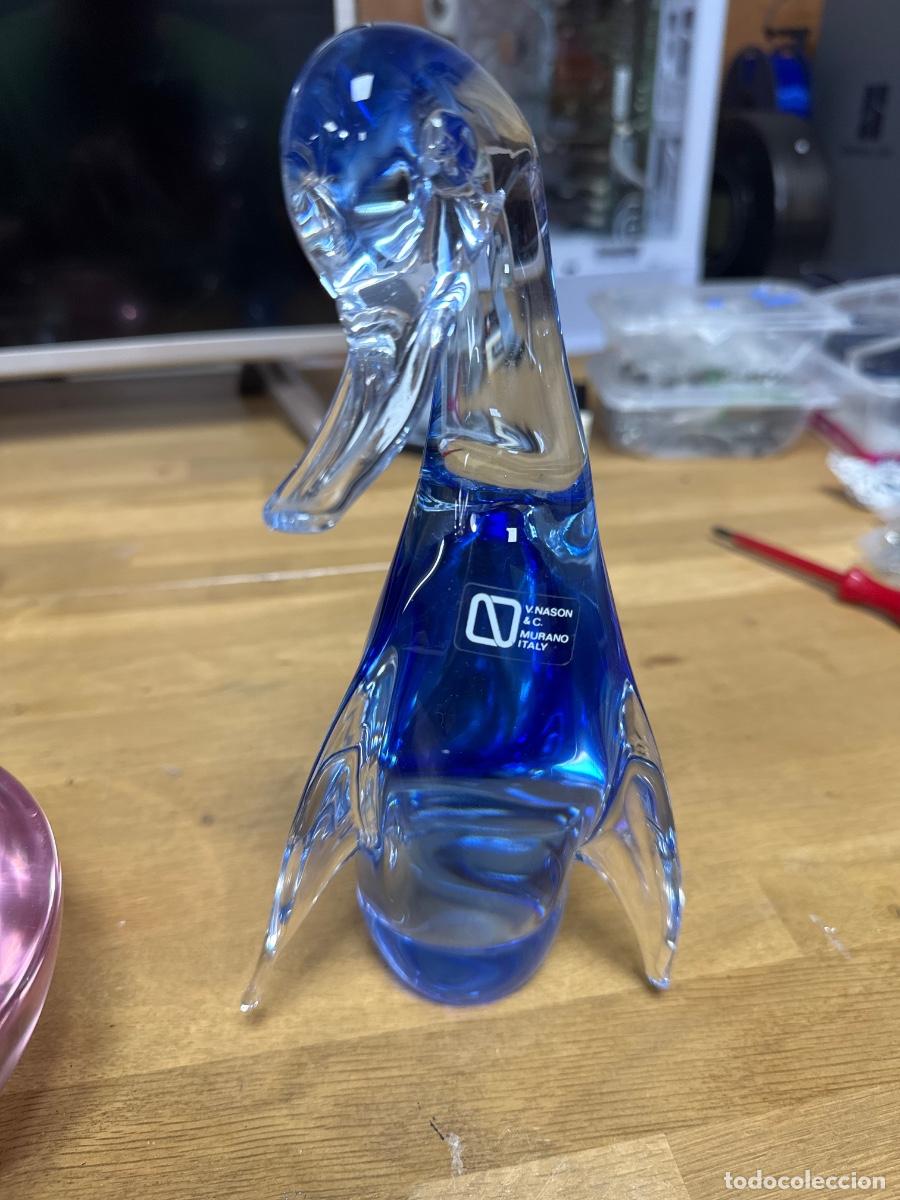 Antig&uuml;edades: Escultura Murano V Nason & C Azul Transparente
