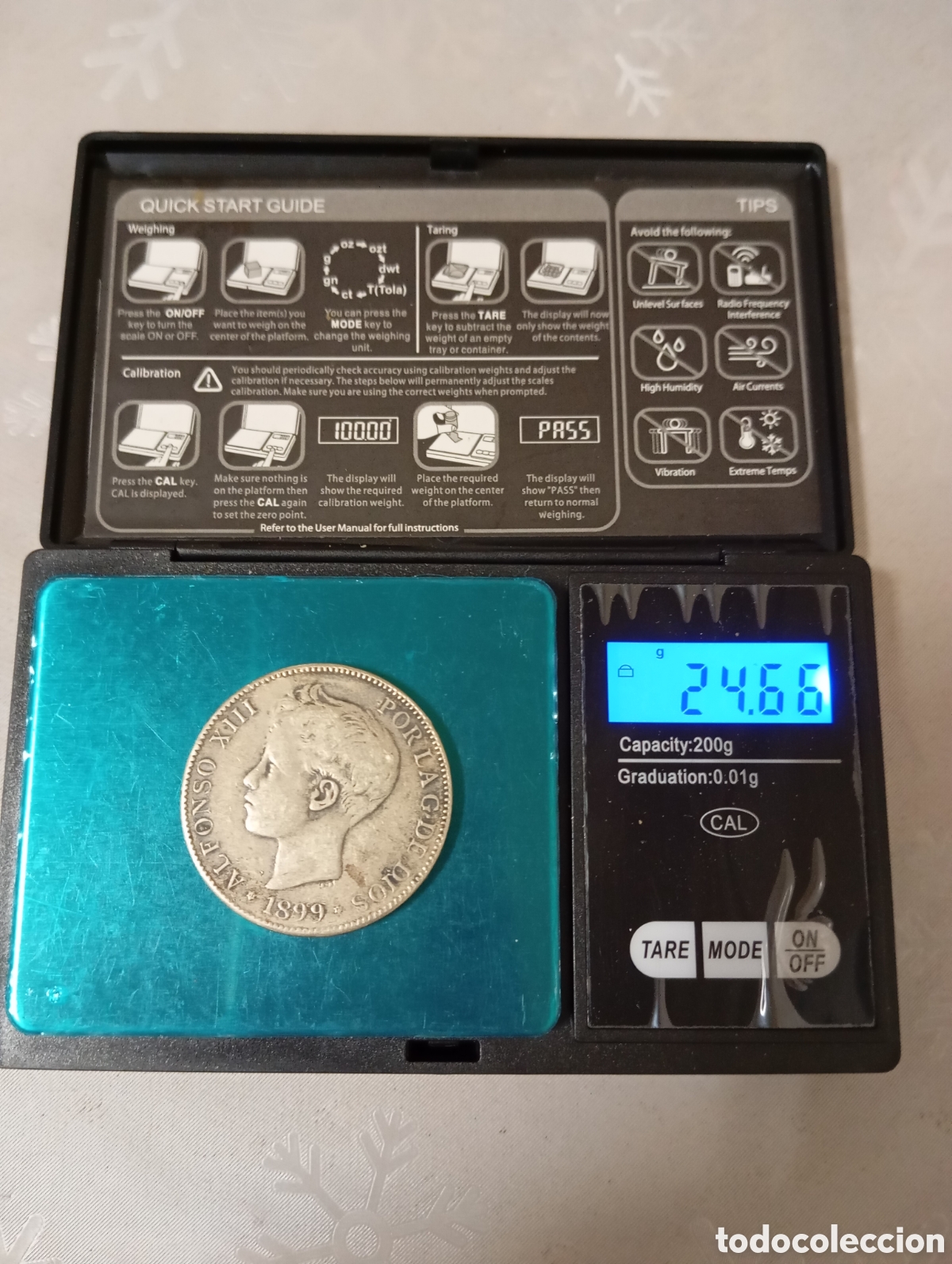Antig&uuml;edades: Moneda de Plata 5 pesetas Alfonso 1899