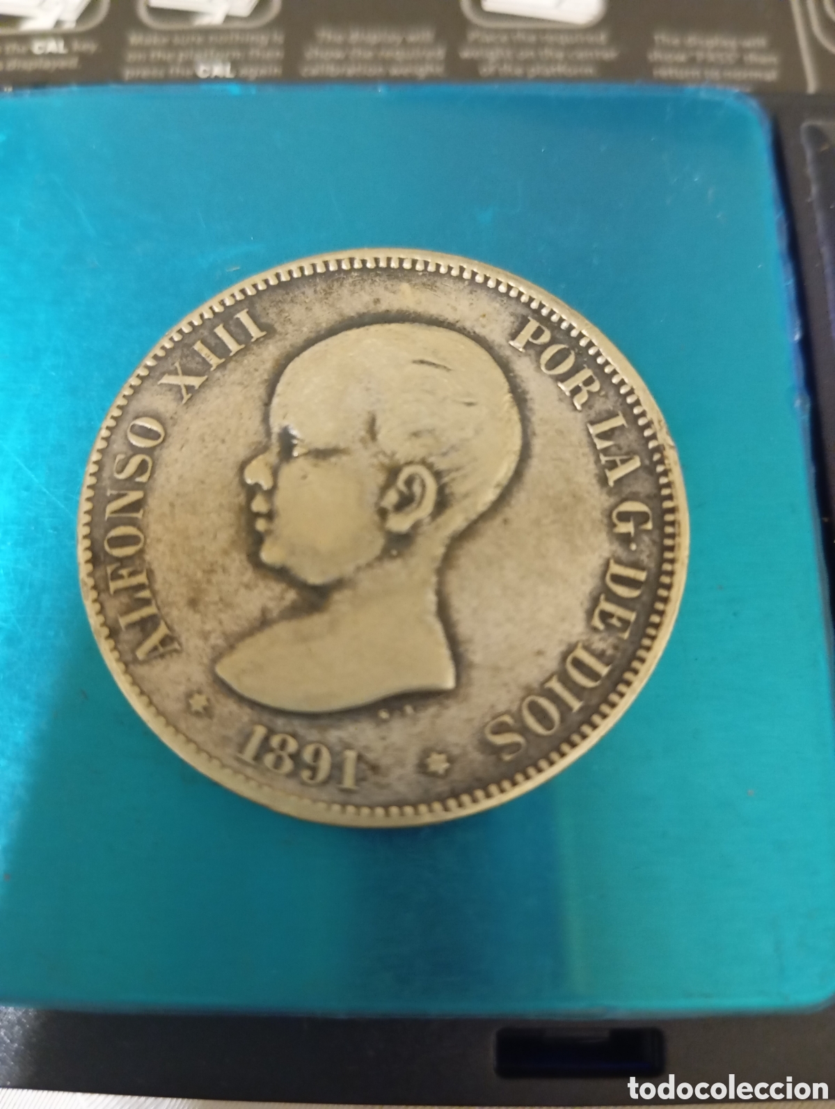 Antig&uuml;edades: 5 pesetas Alfonso 1891 - Foto 2