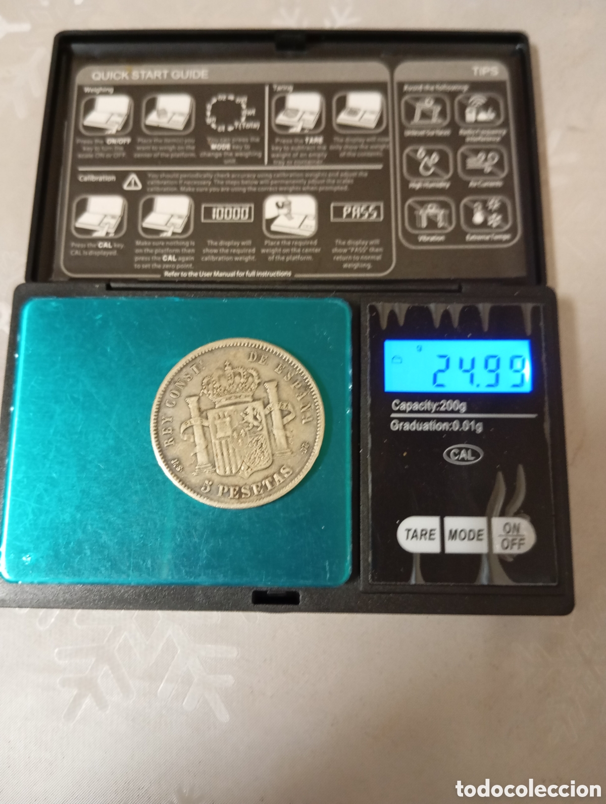 Antig&uuml;edades: 5 pesetas Alfonso 1891 - Foto 3