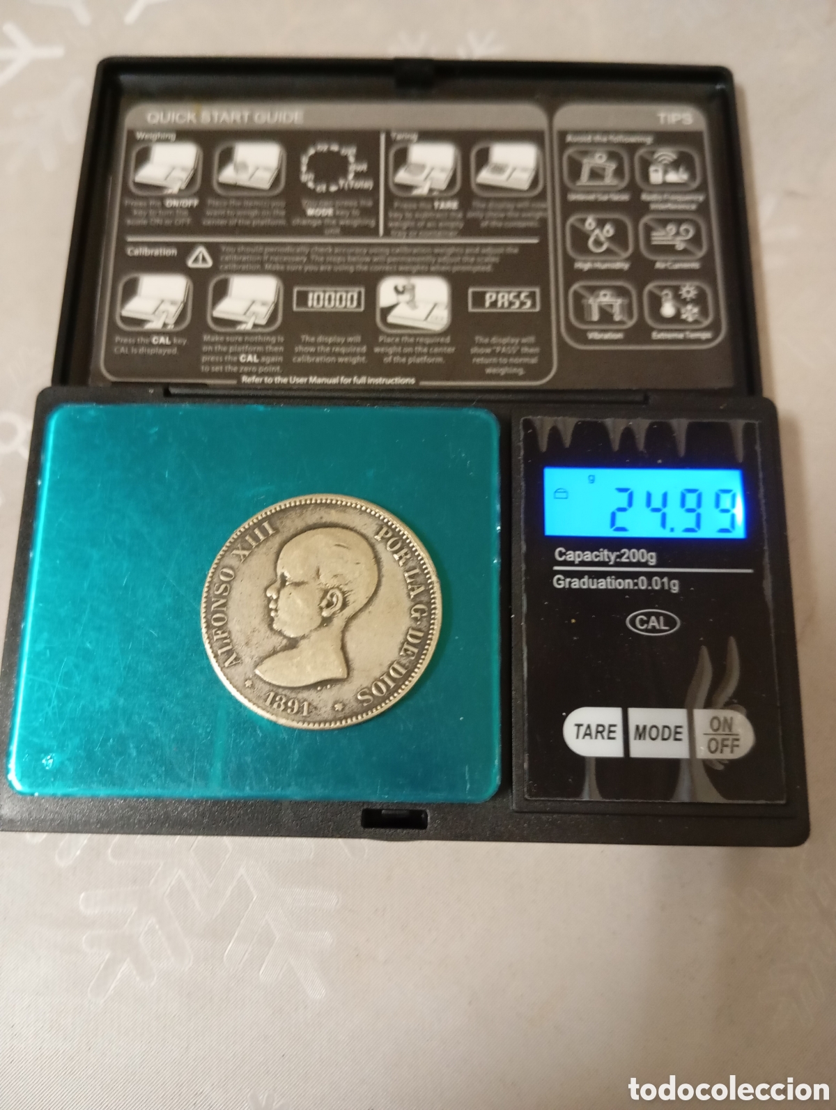Antig&uuml;edades: 5 pesetas Alfonso 1891 - Foto 1
