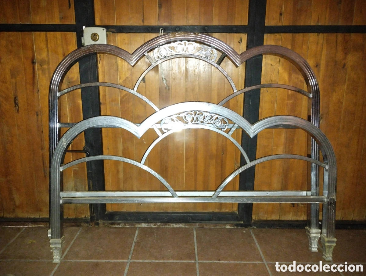 Antig&uuml;edades: Cama Antigua Art D&eacute;co Cromada - Foto 2