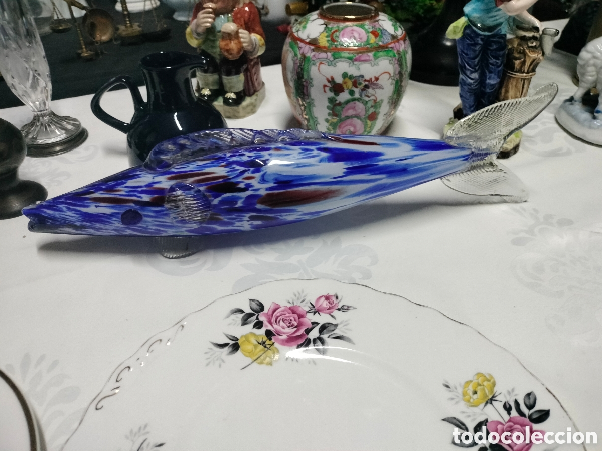 Antig&uuml;edades: Pez cristal soplado murano a&ntilde;os 50 en perfecto estado