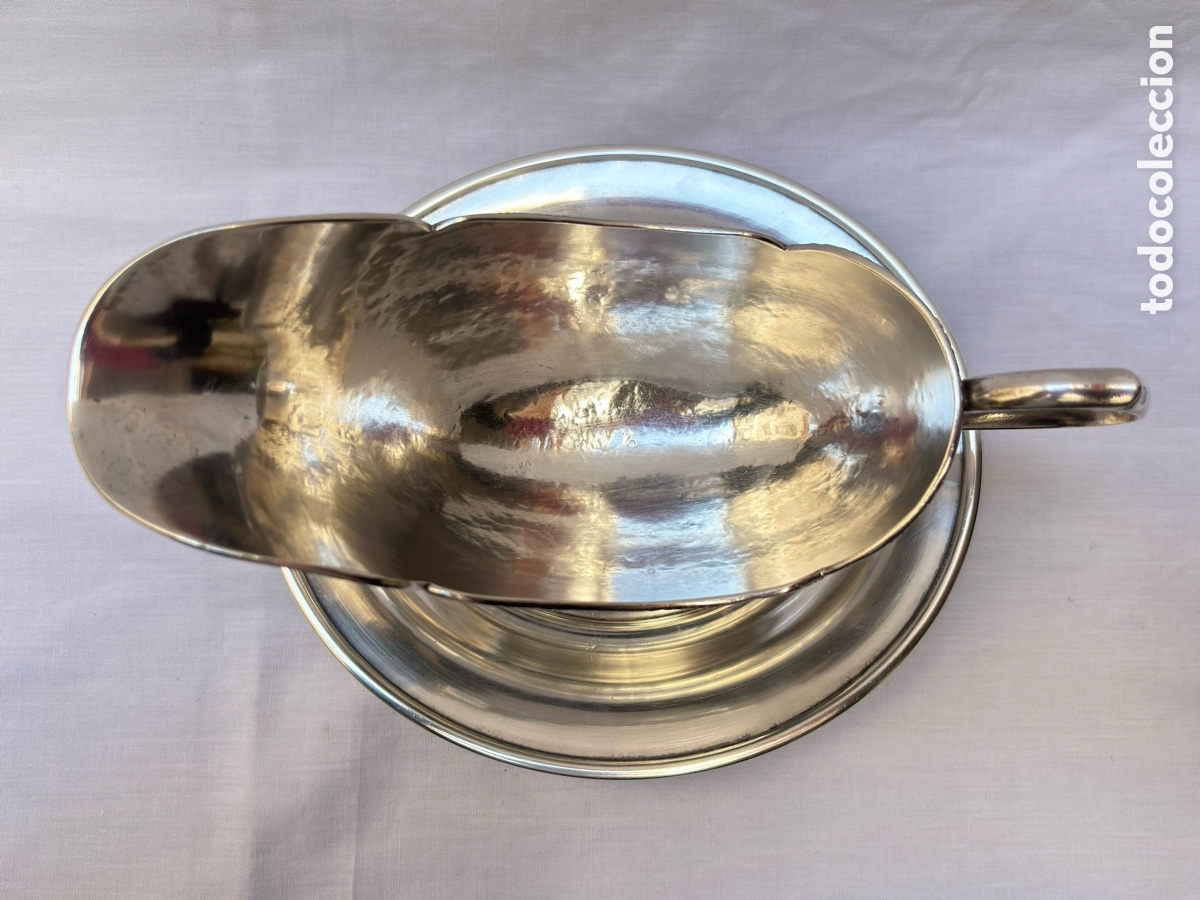 Antig&uuml;edades: Salsera de plata Mejicana. - Foto 2