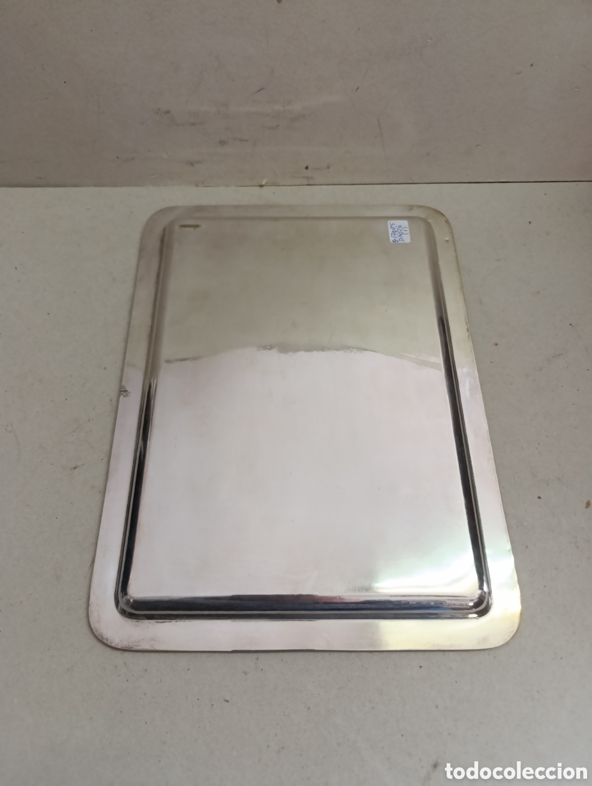 Antig&uuml;edades: BANDEJA RECTANGULAR DE LETAL PLATEADO. MARCAS EN ESQUINA. - Foto 6