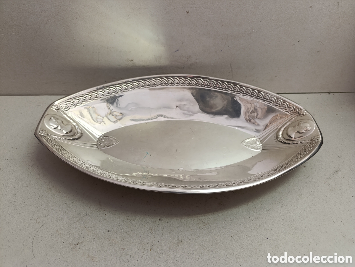 Antig&uuml;edades: BANDEJA, FRUTERO, CENTRO DE MESA. EN METAL PLATEADO. DECOR CLASICA Y GEOMETRICA.