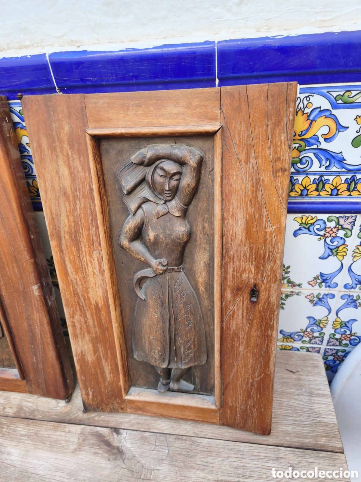 Antig&uuml;edades: 3 tallas de madera echas a mano - Foto 2