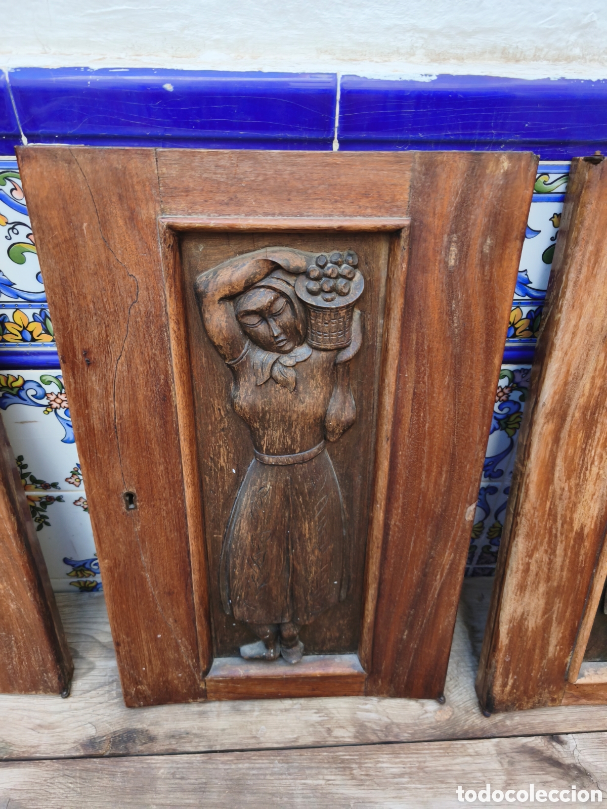 Antig&uuml;edades: 3 tallas de madera echas a mano - Foto 4