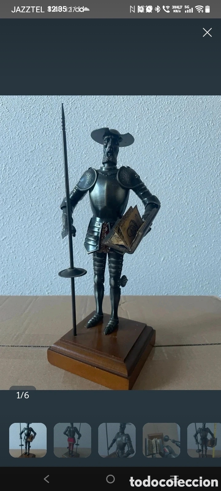 Antig&uuml;edades: Antigua escultura Don Quijote de la Mancha