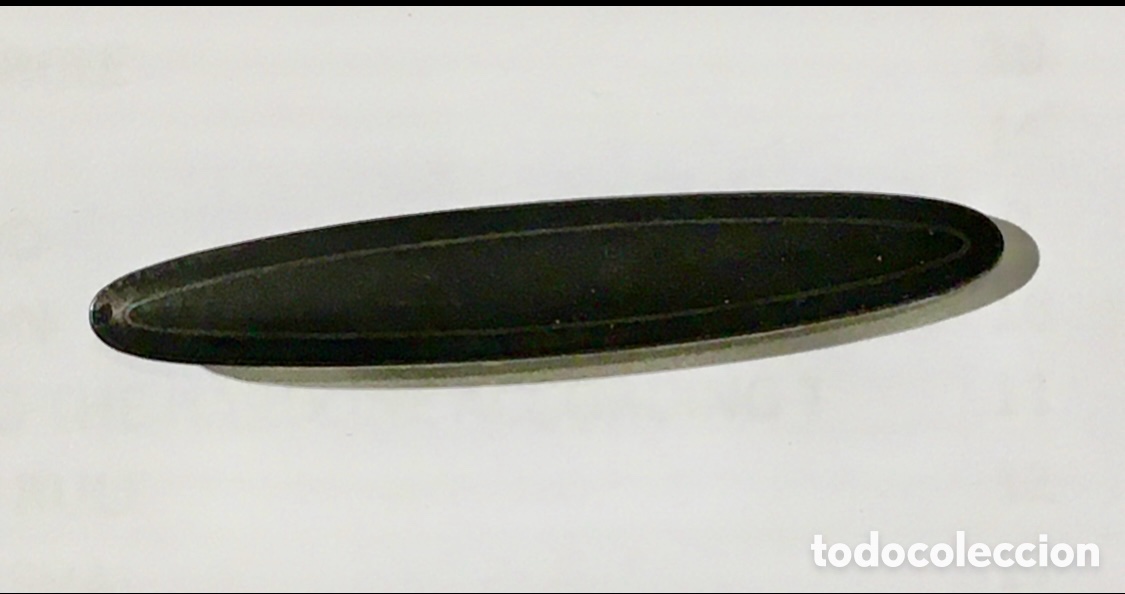 Antig&uuml;edades: Pasador de corbata. Metal negro. Art Deco. 1910.
