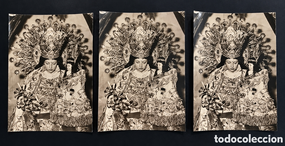 Antig&uuml;edades: Lote 3 fotograf&iacute;as antiguas Virgen de los Desamparados Valencia