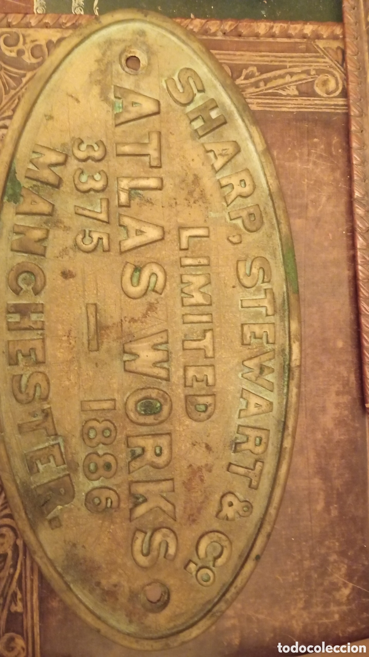 Antig&uuml;edades: Placa de locomotora bronce. SXIX. Historia conocida