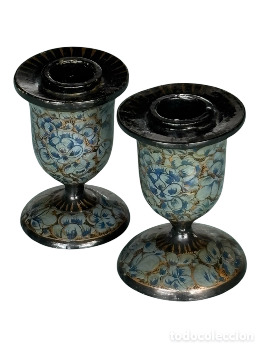 Antig&uuml;edades: Candelabros orientales Circa 1.950. - Foto 4