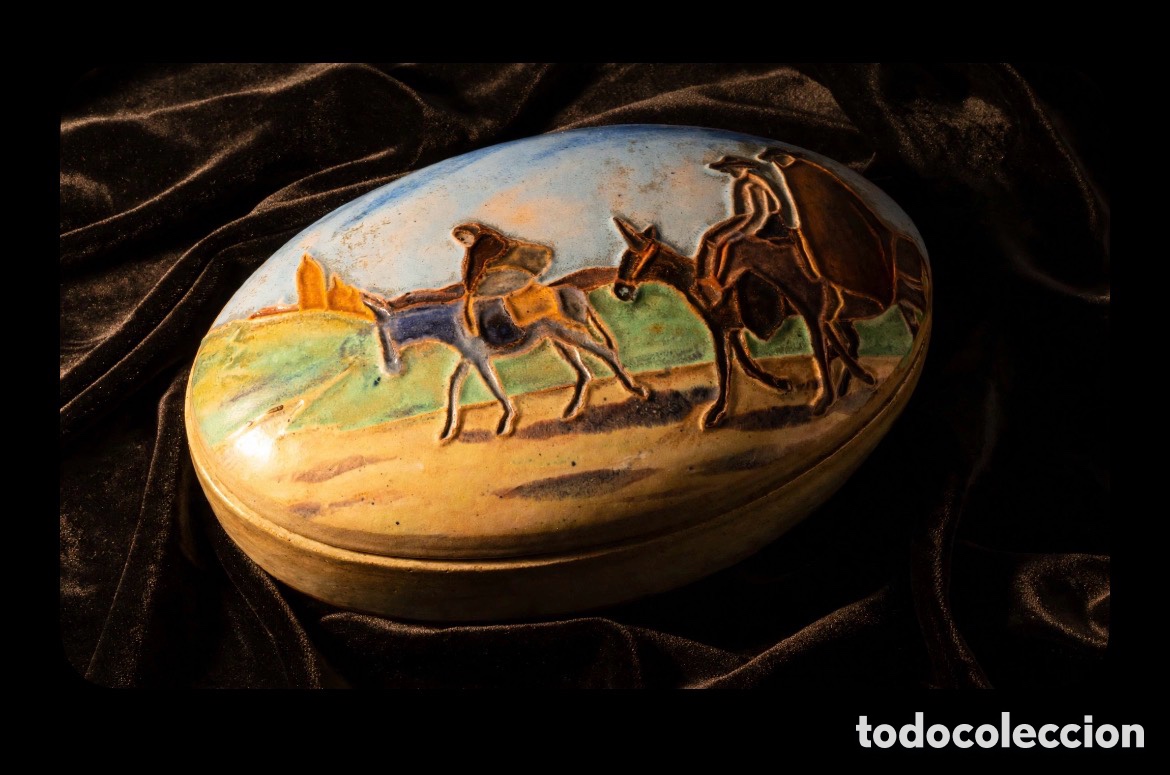 Antig&uuml;edades: Caja joyero en cer&aacute;mica finales del siglo XIX ,Daniel Zuloaga Boneta (Madrid, 1852 &ndash; Segovia, 1921)