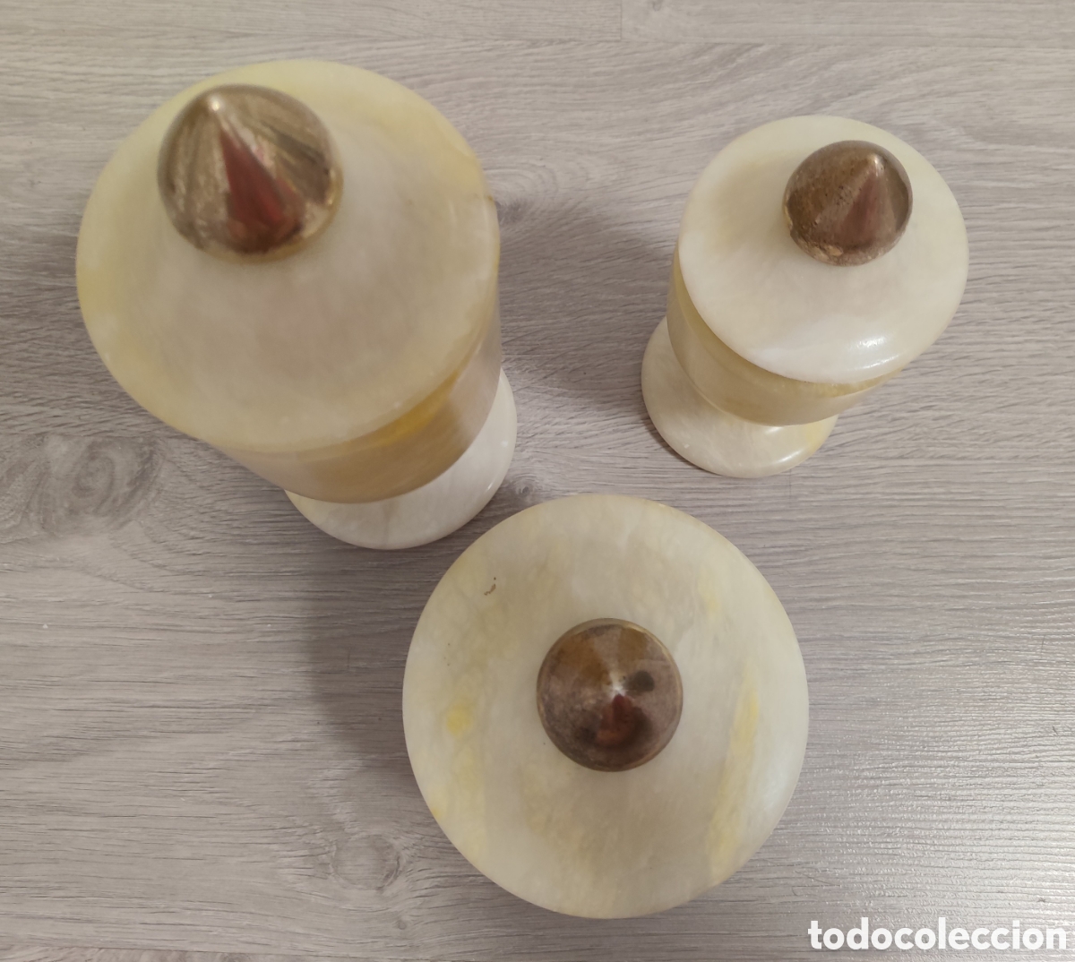 Antig&uuml;edades: Set de 3 Tarros de Alabastro - Foto 7