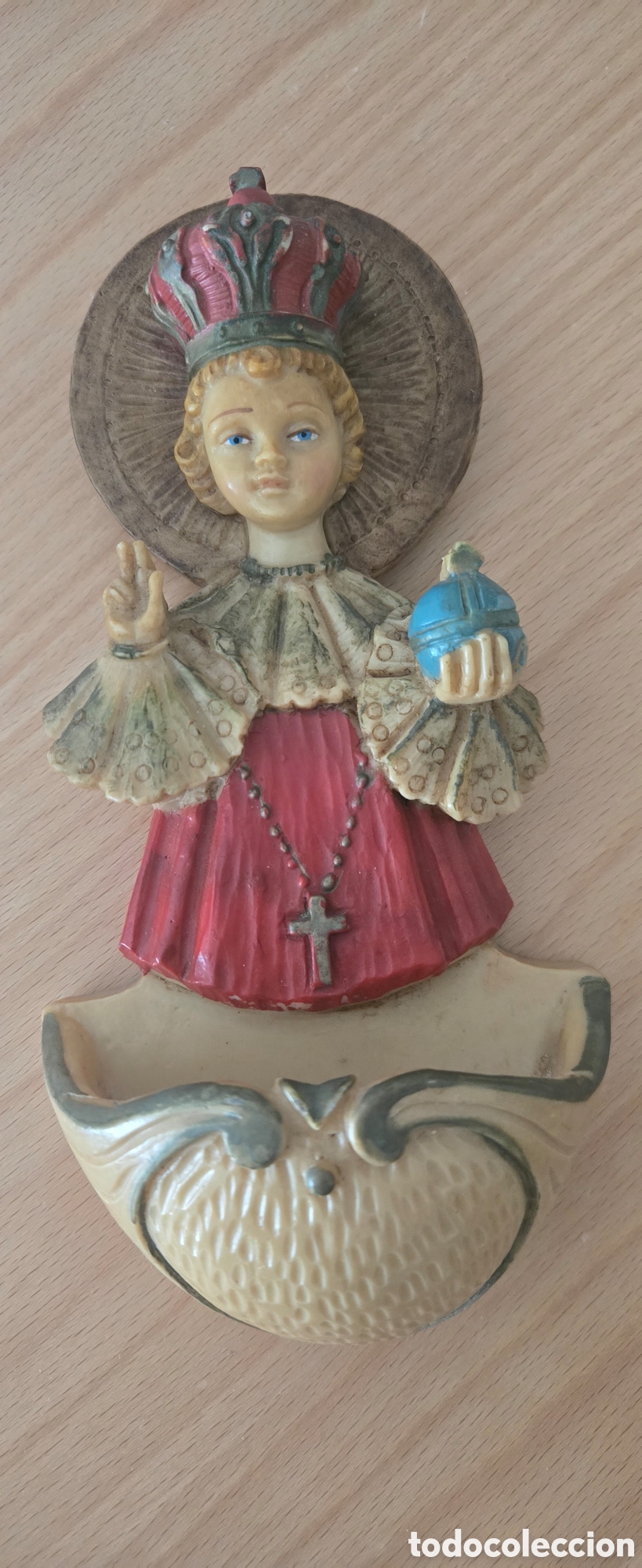 Antig&uuml;edades: Antigua Benditera italiana con ni&ntilde;o Jes&uacute;s