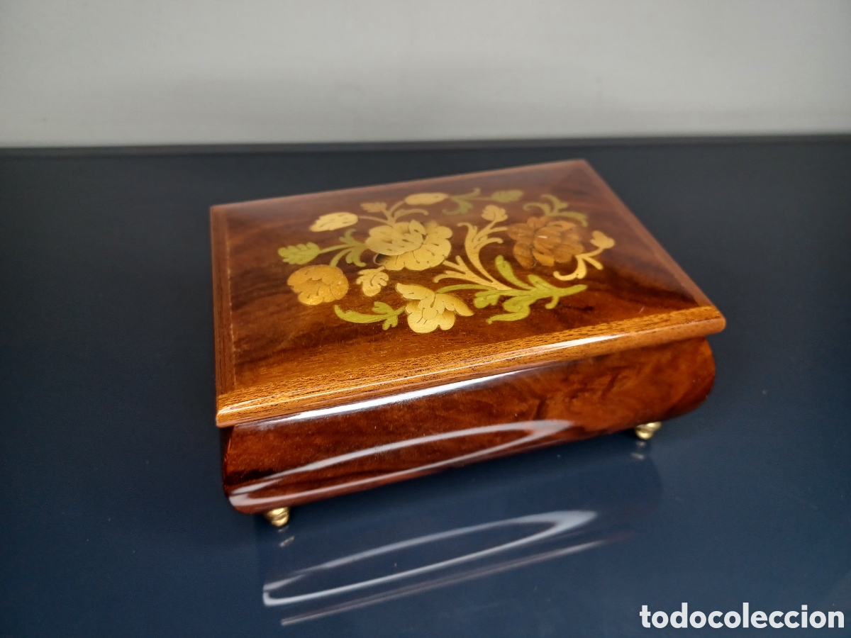 Antig&uuml;edades: Caja musical joyero Mayflower Sorrento &ndash; Isle of Capri &ndash; Made in Italy