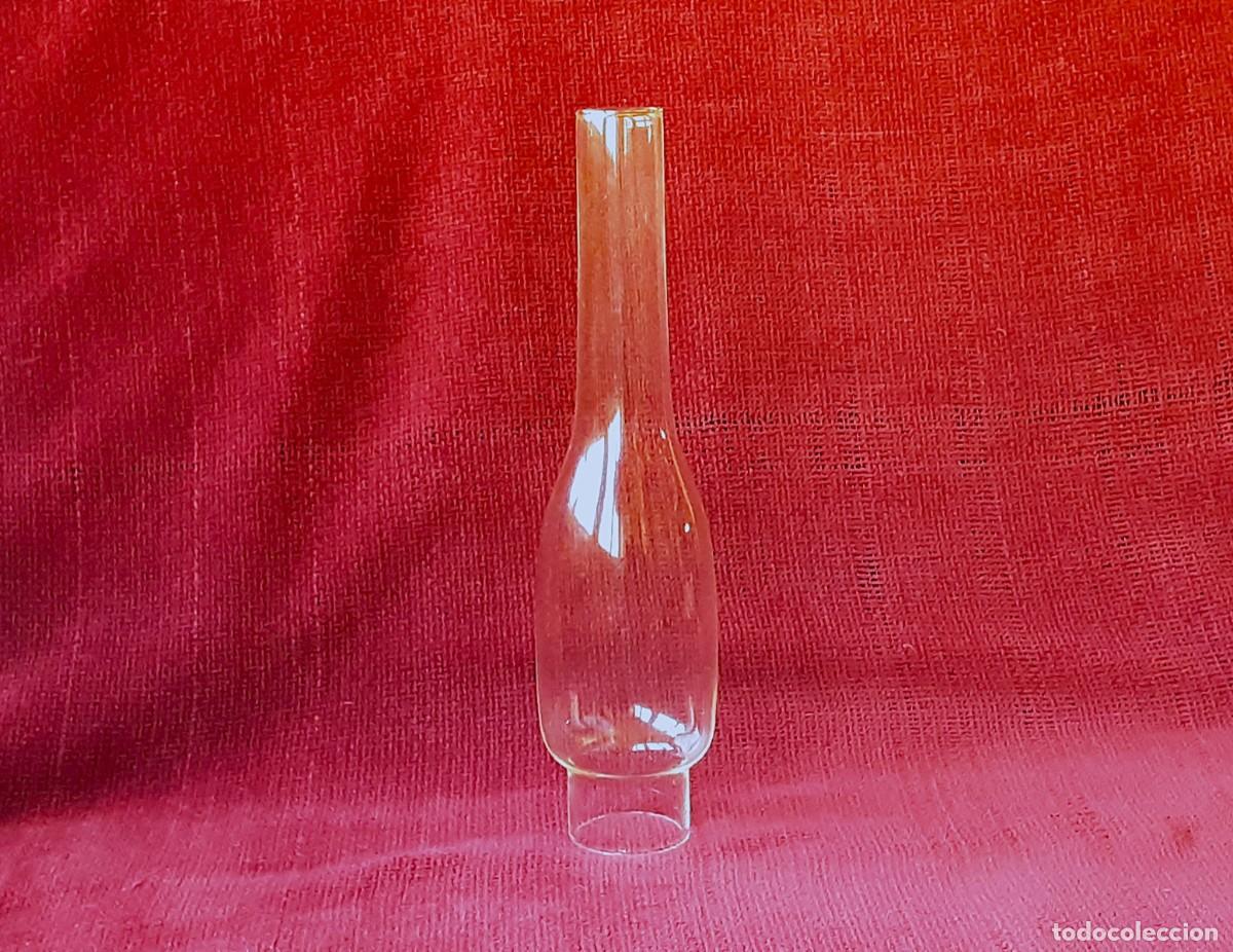 Antig&uuml;edades: TULIPA DE CRISTAL PARA LAMPARA QUINQUE h=25 cm