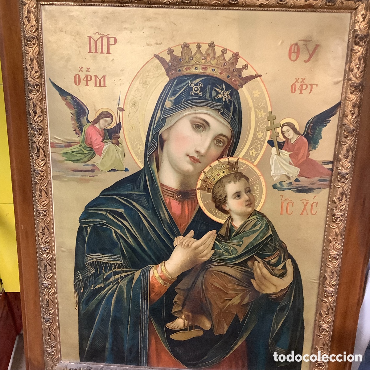 Antig&uuml;edades: Cromolitografia.Virgen Perpetuo Socorro