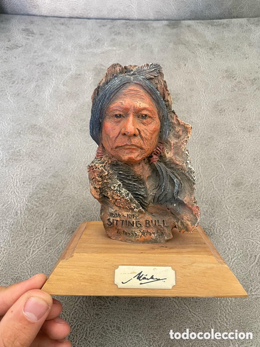 Antig&uuml;edades: Escultura Busto Toro Sentado (Sitting Bull / Tatanka Yotanka)