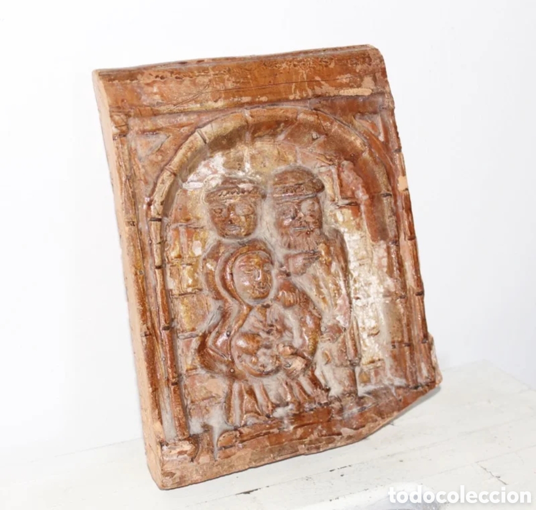 Antig&uuml;edades: Loseta decorativa mas&iacute;a s. XVI - Arte tradicional