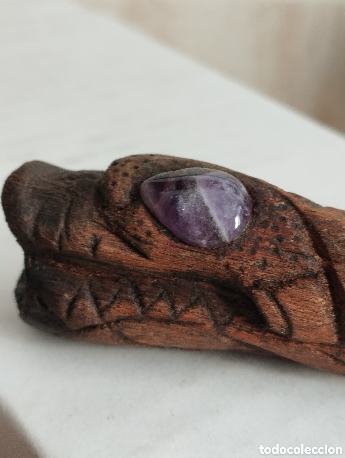 Antig&uuml;edades: PIPA DE FUMAR &Eacute;TNICA ARTESANAL TALLADA MADERA