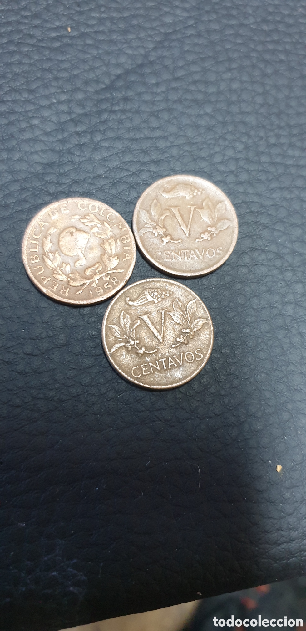 Antig&uuml;edades: monedas de 5 centavos de Colombia