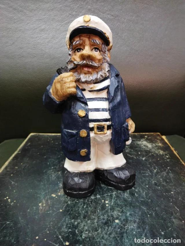 Antig&uuml;edades: Figura Capit&aacute;n Marino Madera - Foto 1
