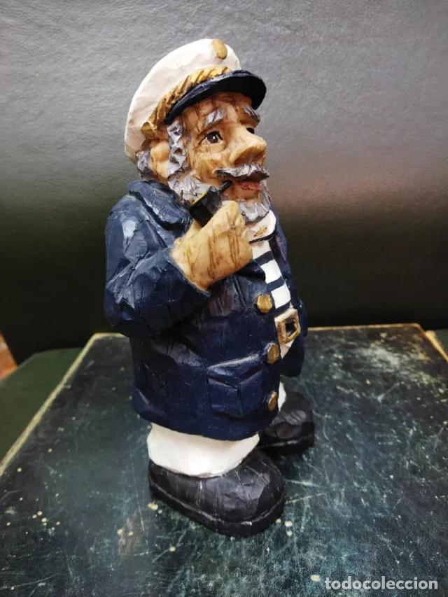Antig&uuml;edades: Figura Capit&aacute;n Marino Madera - Foto 2