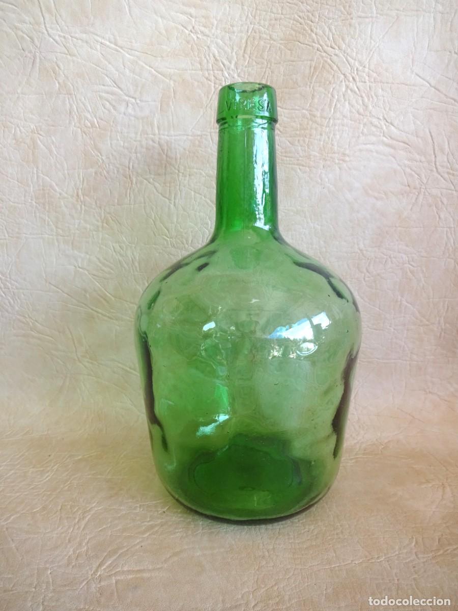 Antig&uuml;edades: ANTIGUA BOTELLA DAMAJUANA CRISTAL MARCA VIRESA 5 LITROS