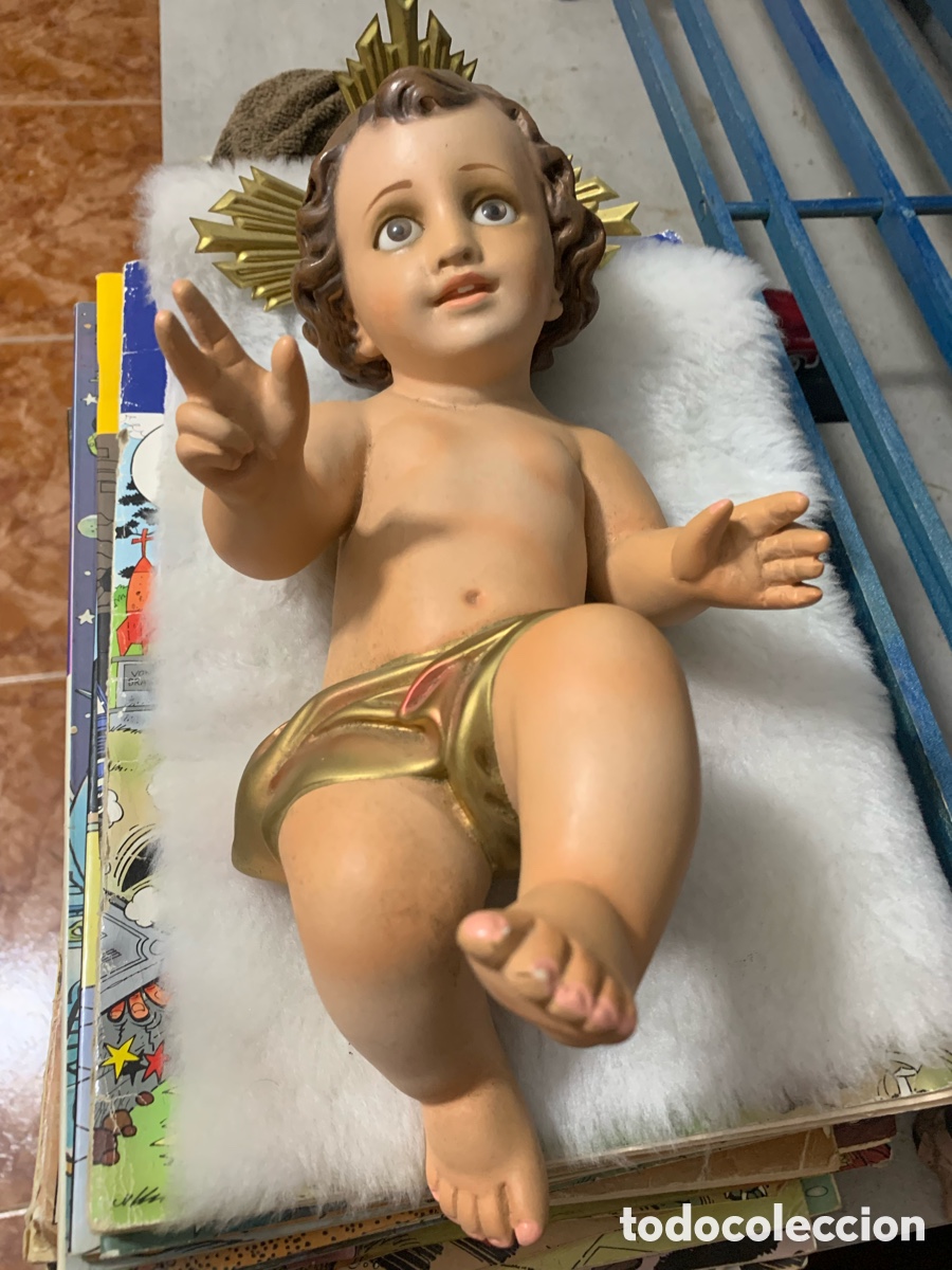 Antig&uuml;edades: Ni&ntilde;o Jes&uacute;s ojos de cristal perfecto estado