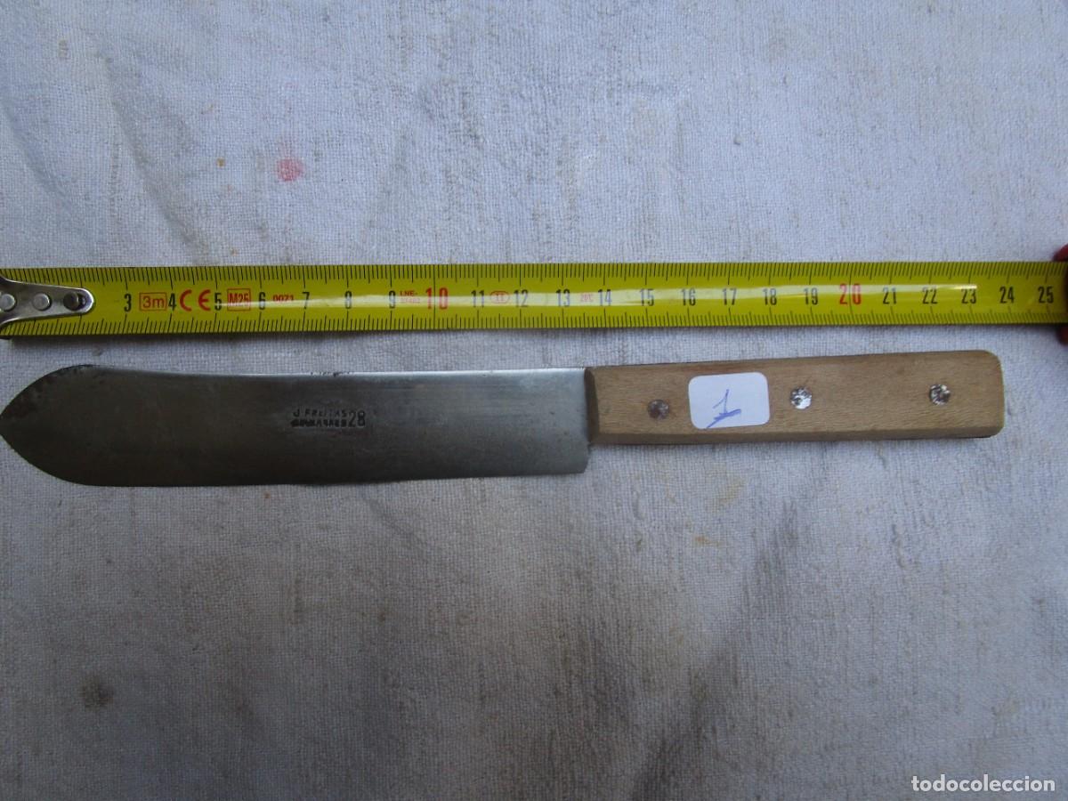 Antig&uuml;edades: CUCHILLO 23.5CM - SIN USO PREVIO, APROX 1940/50 LOGO ' J. FREITAS 28 ' DE GUIMARAES PORTUGAL + INFO