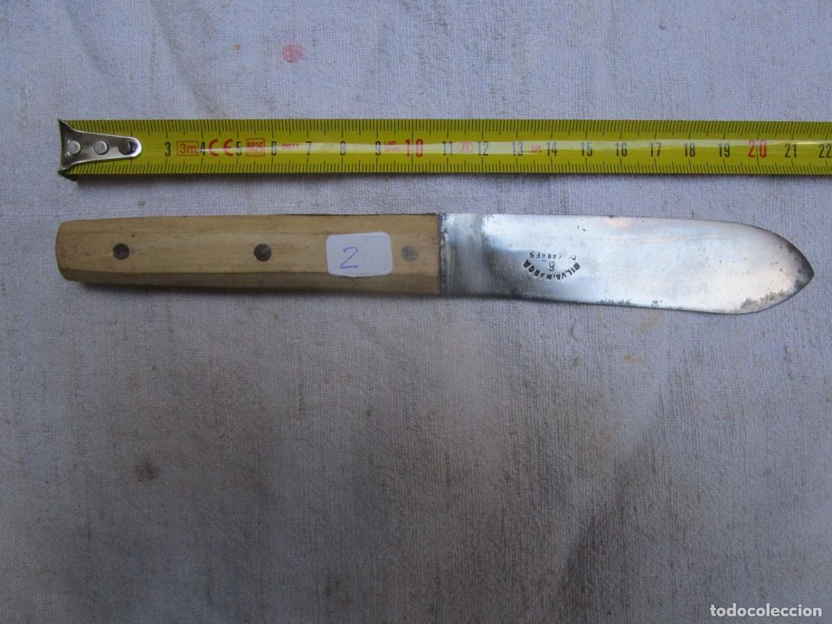 Antig&uuml;edades: CUCHILLO 23.5CM - SIN USO PREVIO, APROX 1940/50 LOGO ' SILVA MARCA 6 ' DE GUIMARAES PORTUGAL + INFO