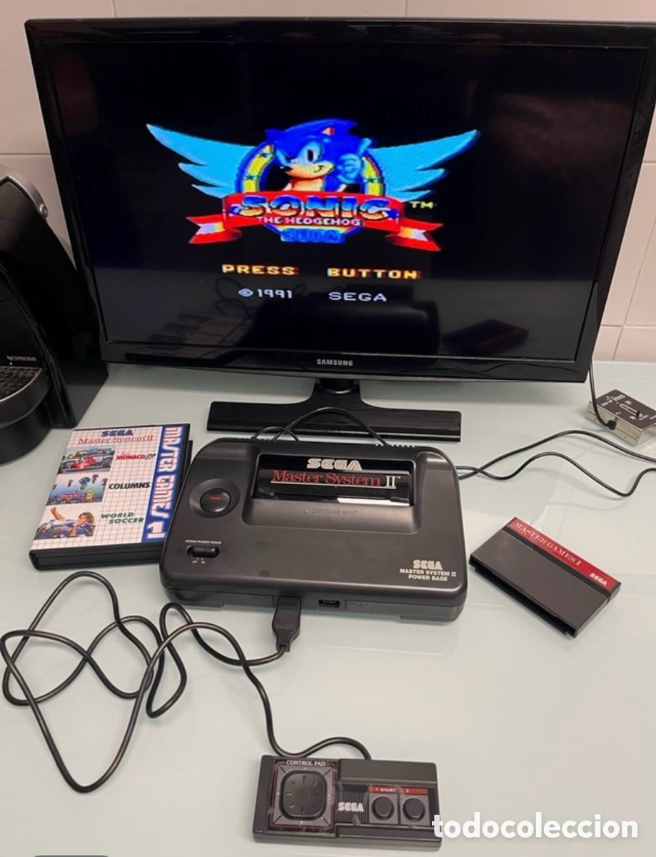 Antig&uuml;edades: Sega M&aacute;ster System II Pack 2 Sonic Coleccionista - Foto 9
