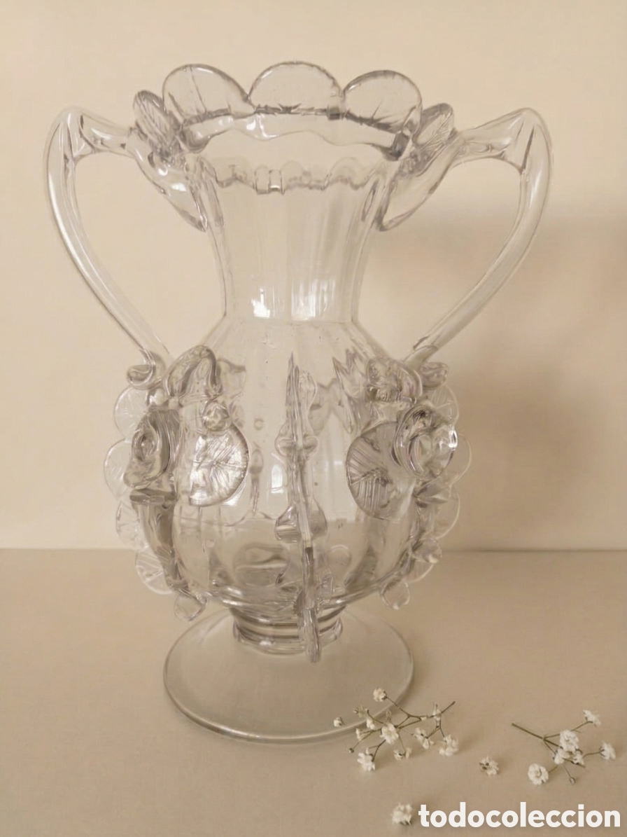 Antig&uuml;edades: Gran Jarr&oacute;n cristal soplado t&iacute;pico catal&aacute;n o mallorqu&iacute;n