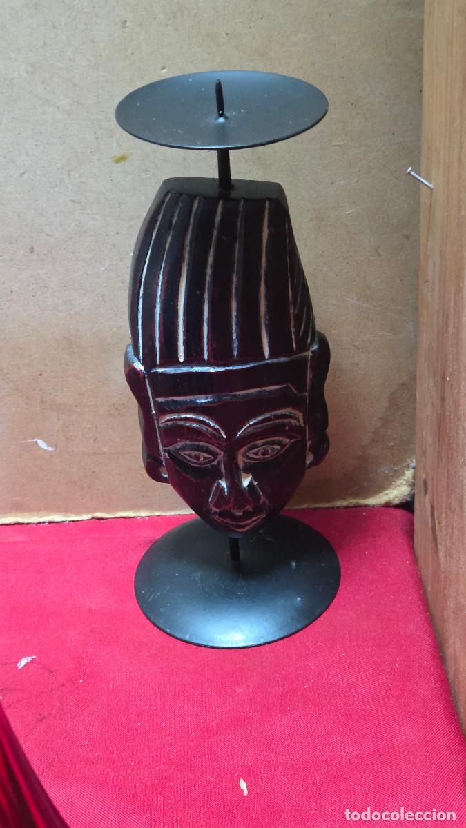 Antig&uuml;edades: velon con mascara africana - Foto 1