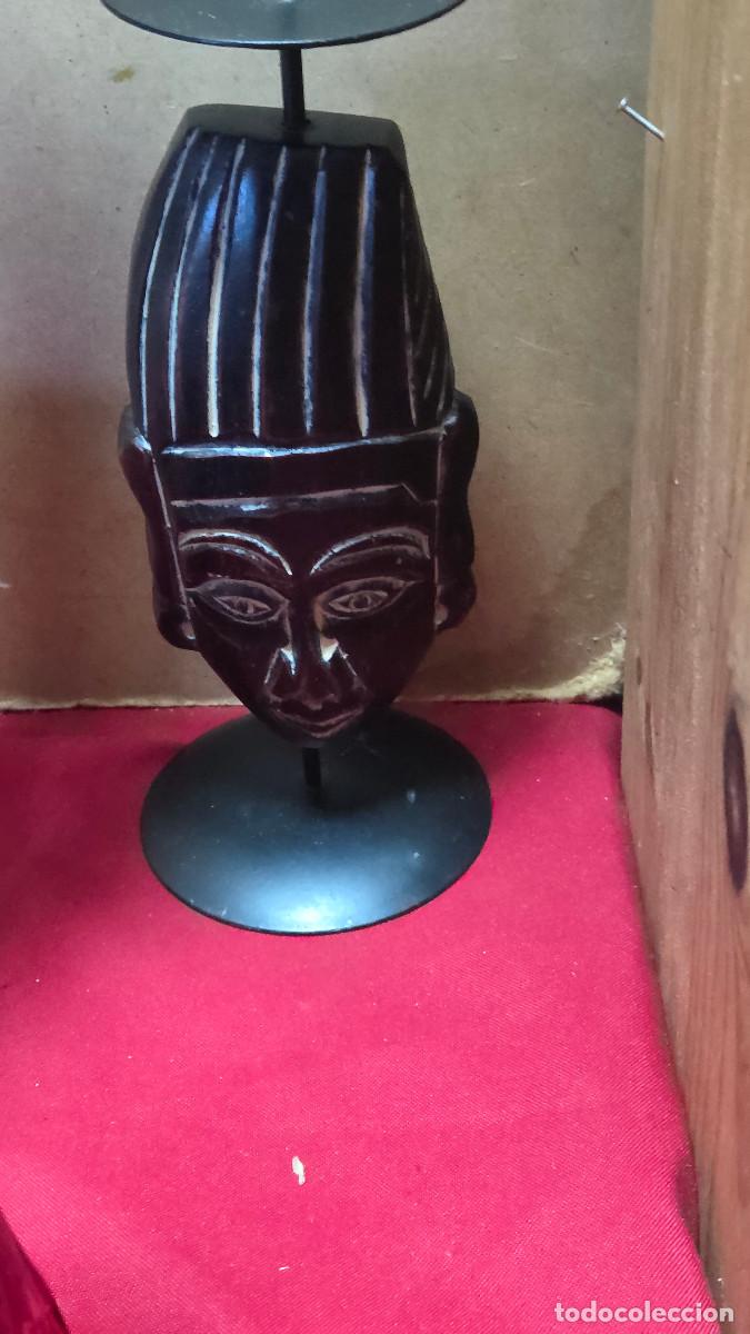 Antig&uuml;edades: velon con mascara africana - Foto 2