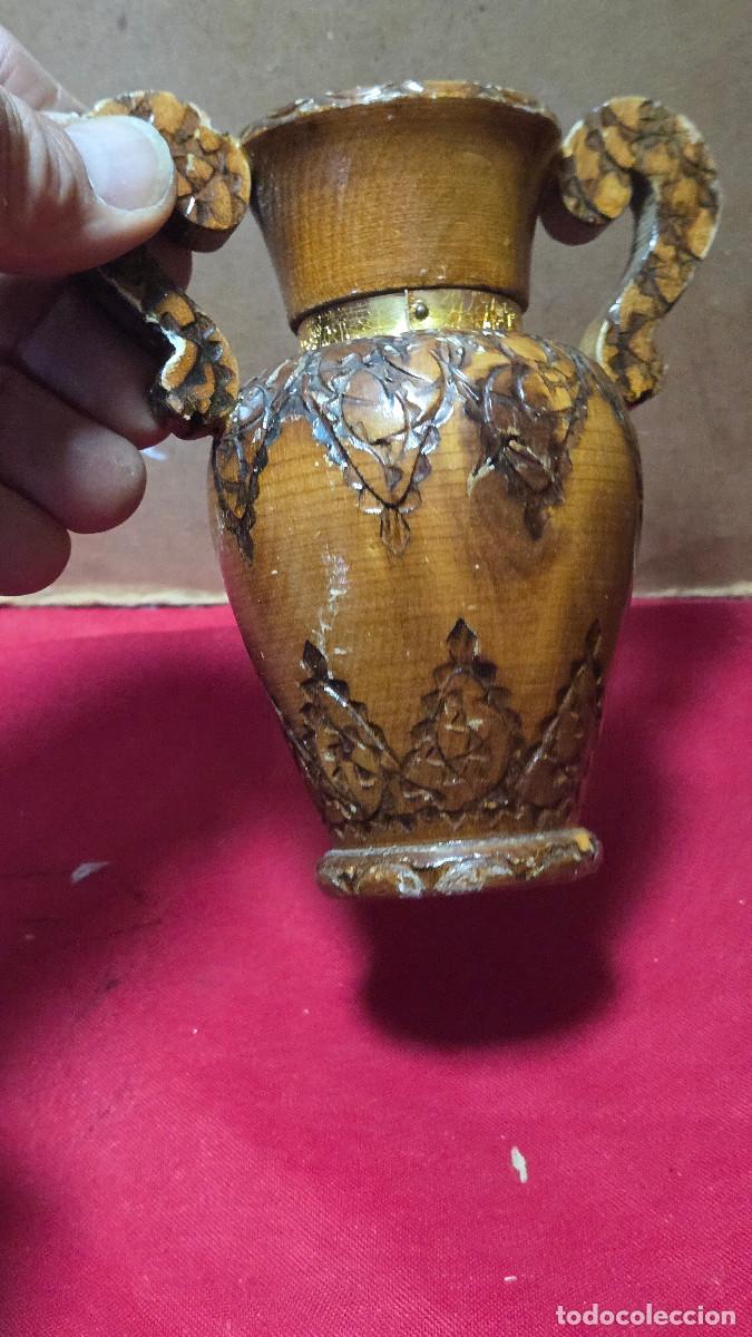Antig&uuml;edades: jarron de madera vintage - Foto 3