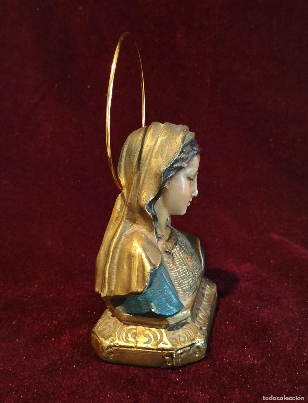 Antig&uuml;edades: BUSTO DEVOCIONAL EN MINIATURA DE LA VIRGEN MAR&Iacute;A. - Foto 2