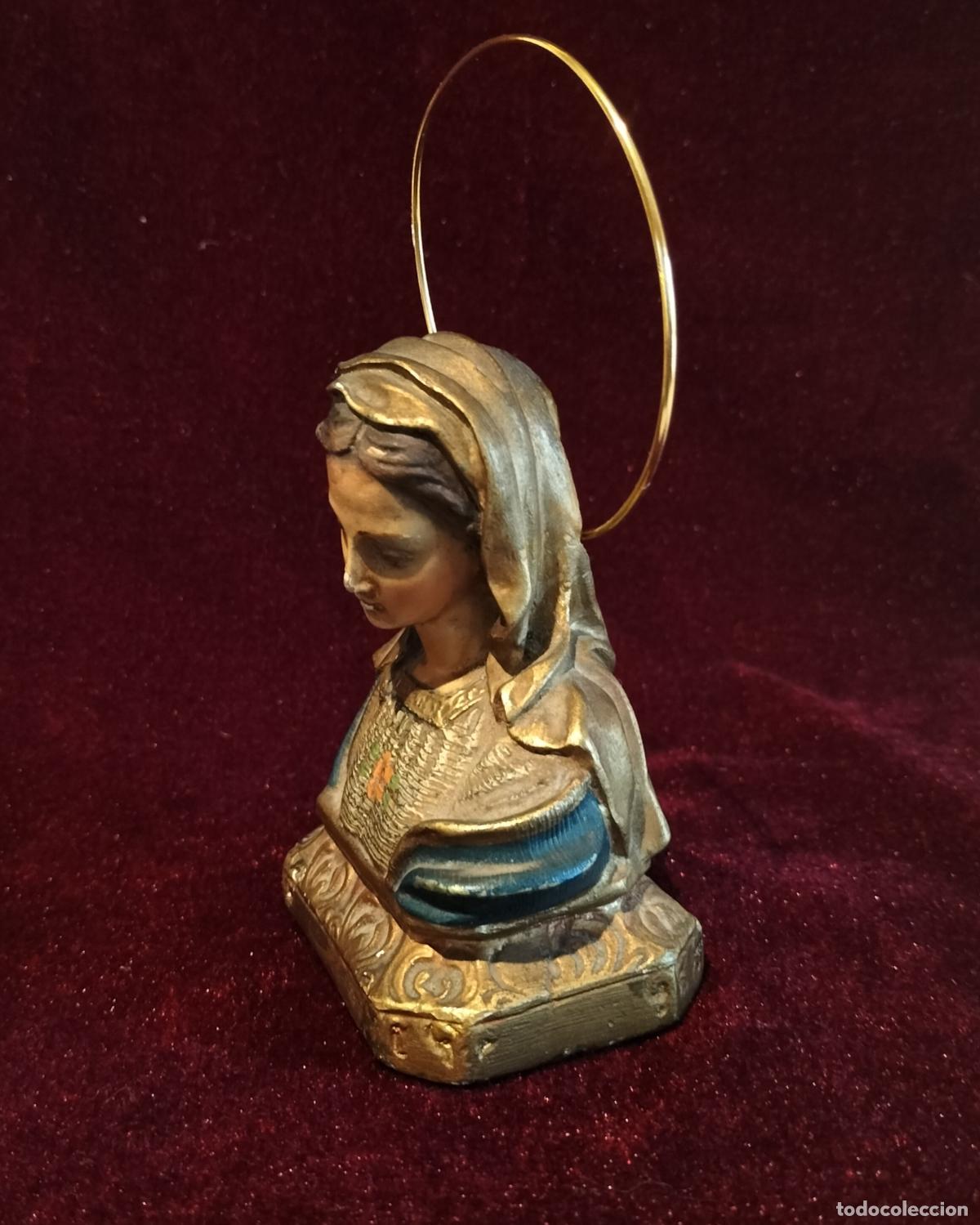 Antig&uuml;edades: BUSTO DEVOCIONAL EN MINIATURA DE LA VIRGEN MAR&Iacute;A. - Foto 3