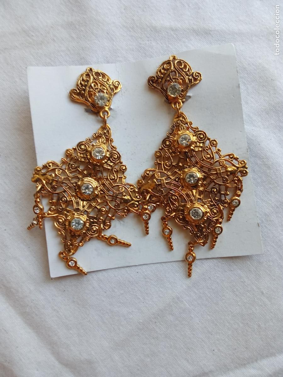 Antig&uuml;edades: Preciosos pendientes de fallera, filigrana F-5. Caj&oacute;n 4 despacho