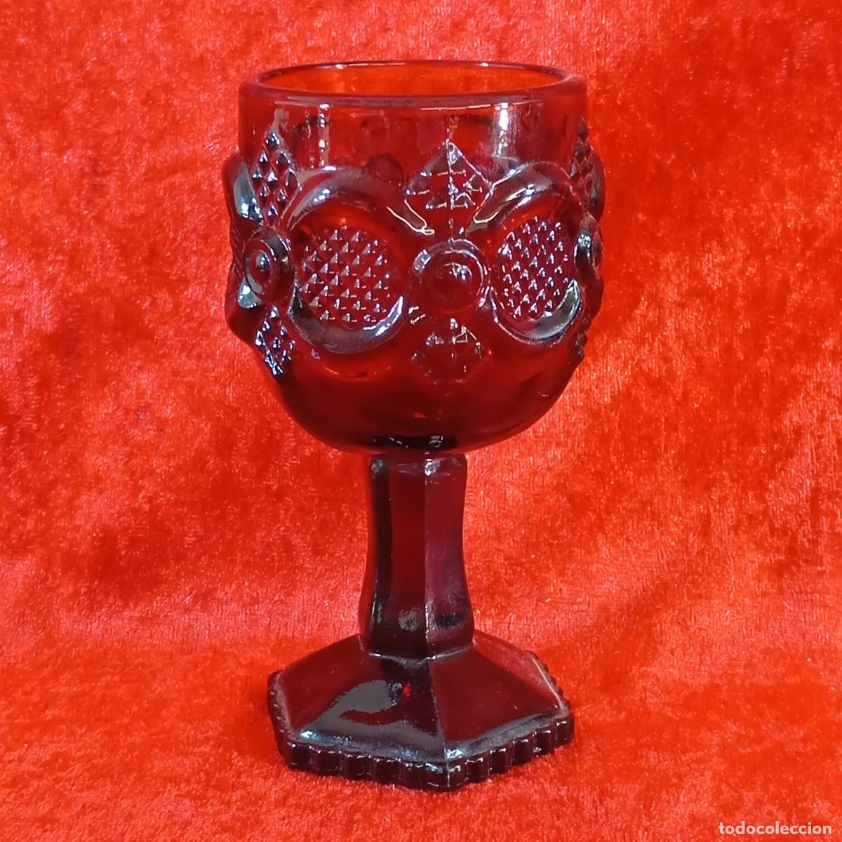 Antig&uuml;edades: ANTIGUA COPA DE CRISTAL ROJO RUB&Iacute; - COLECCI&Oacute;N CAPE COD DE 1876 - 11,6 CM