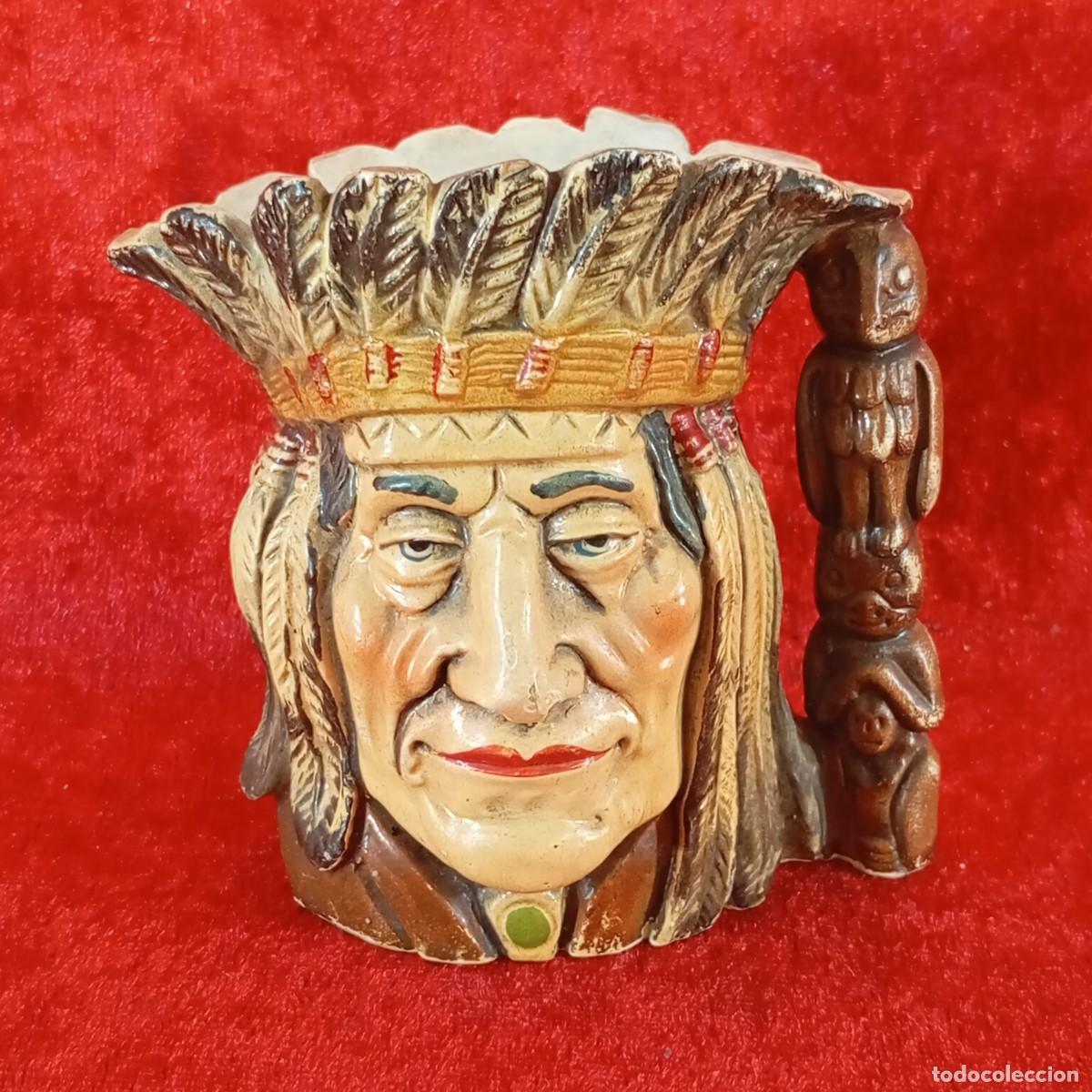 Antig&uuml;edades: MINI TAZA VINTAGE DE CERAMICA - ESTILO TOBY - PINTADA A MANO - SIGLO XX - 8,5 CM DE ALTO